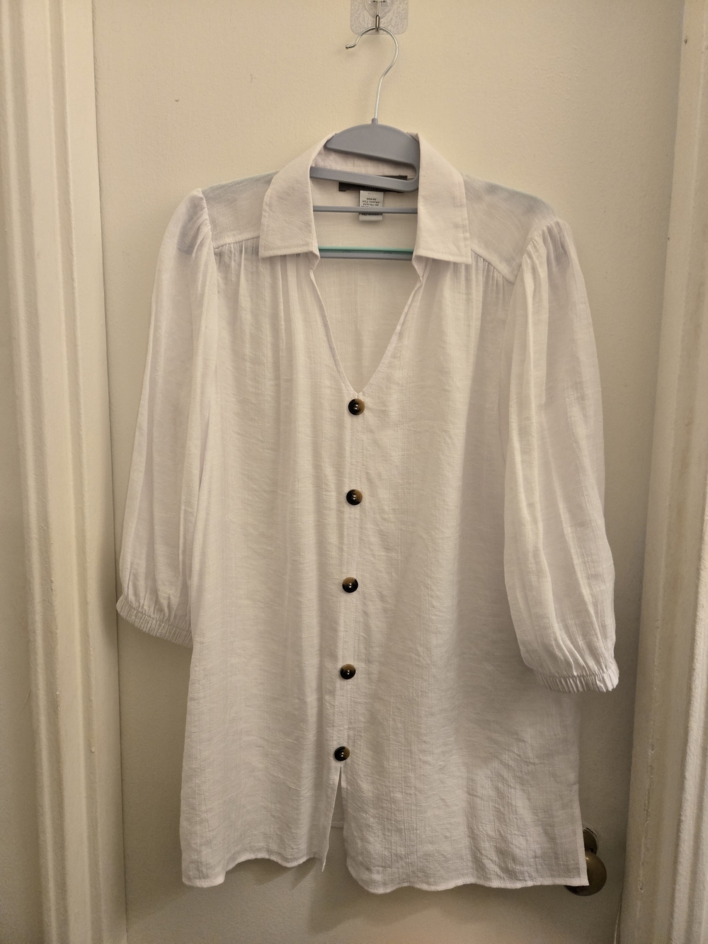 Lightweight White Button-Front Blouse